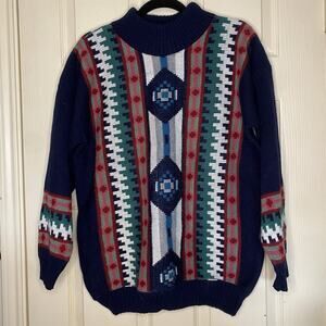 Vintage Clifton Place Knits Aztec Heavyweight Sweater - L
